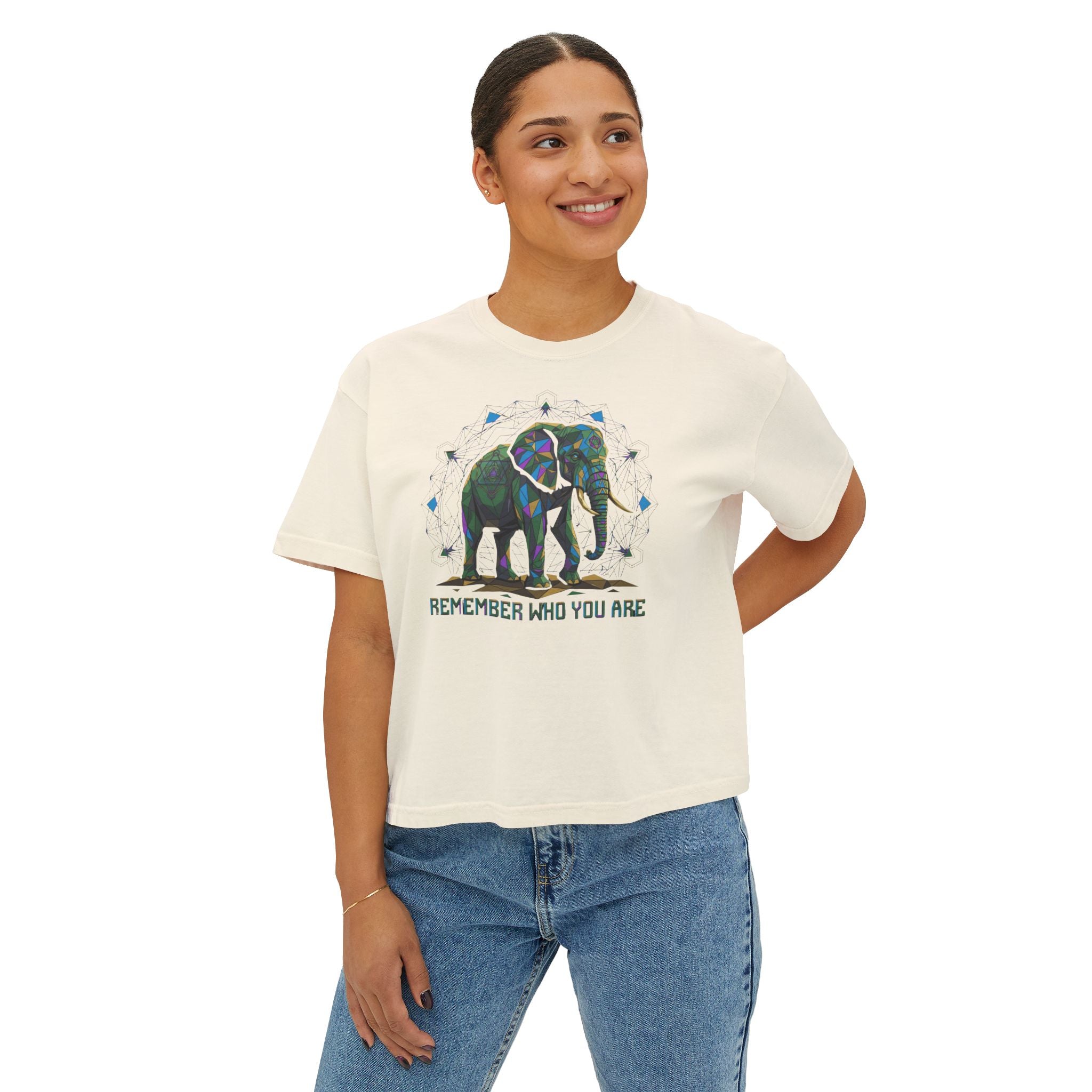 Remember Who You Are – Sacred Elephant Boxy Tee
