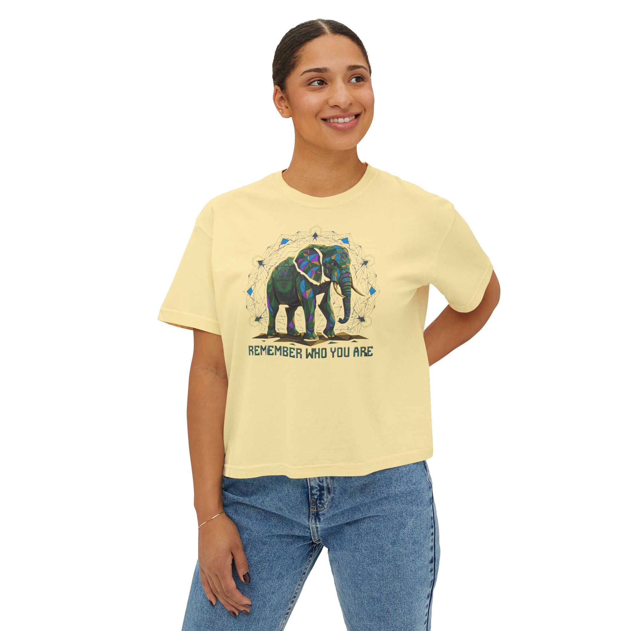 Remember Who You Are – Sacred Elephant Boxy Tee