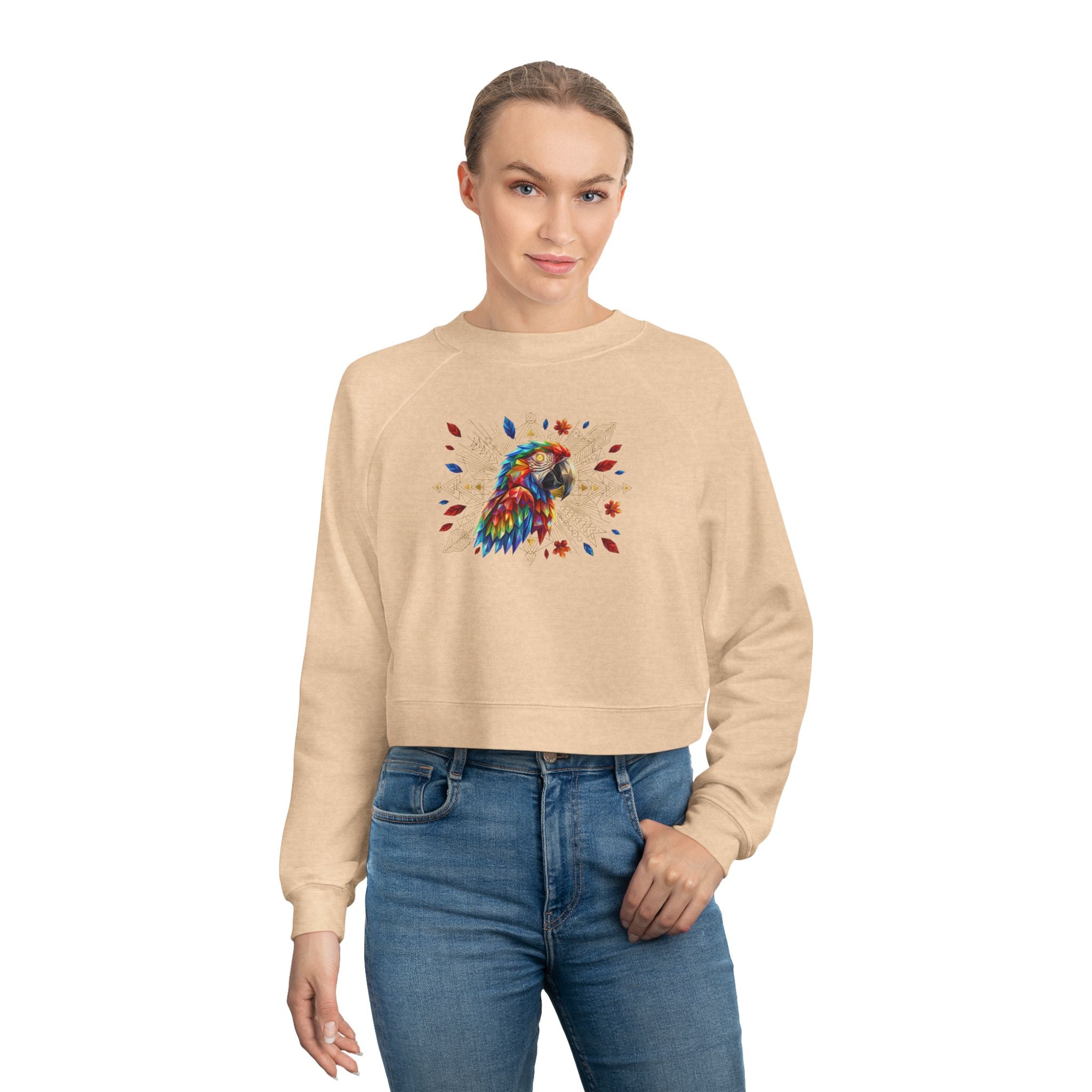 Celestial Guacamaya – Crop-Top Frequency Pullover