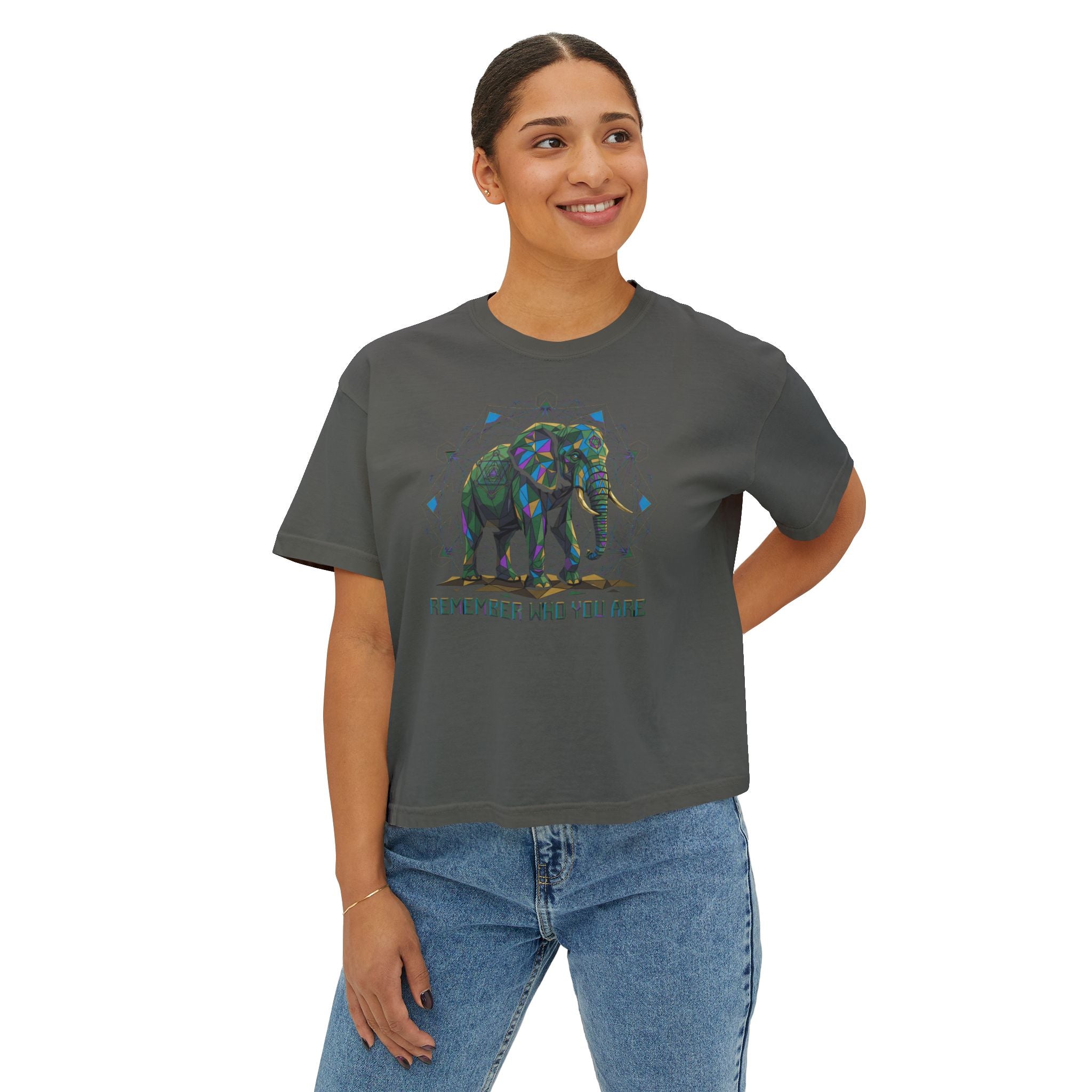 Remember Who You Are – Sacred Elephant Boxy Tee