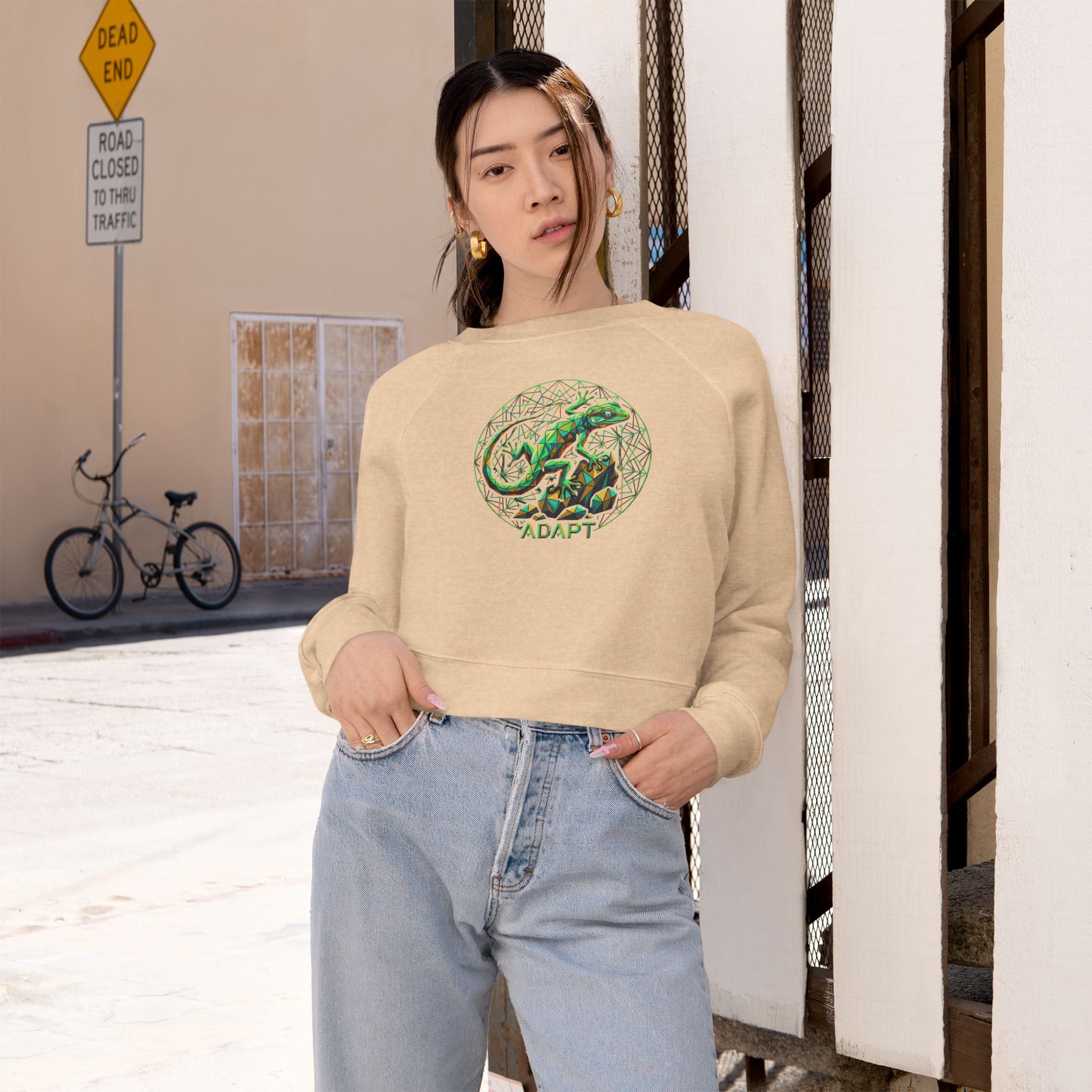 Adapt – Sacred Gecko Cropped Fleece Pullover