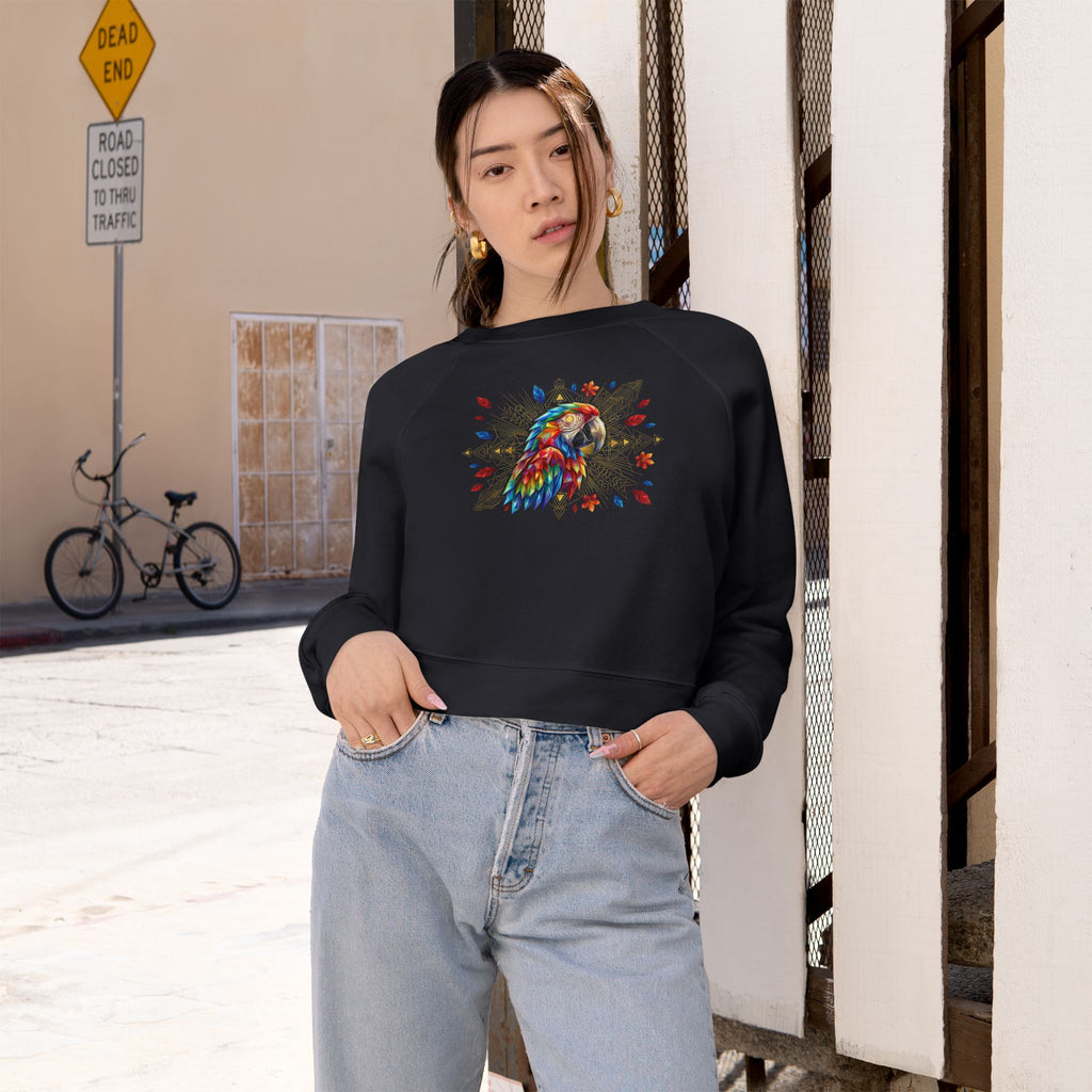 Celestial Guacamaya – Crop-Top Frequency Pullover