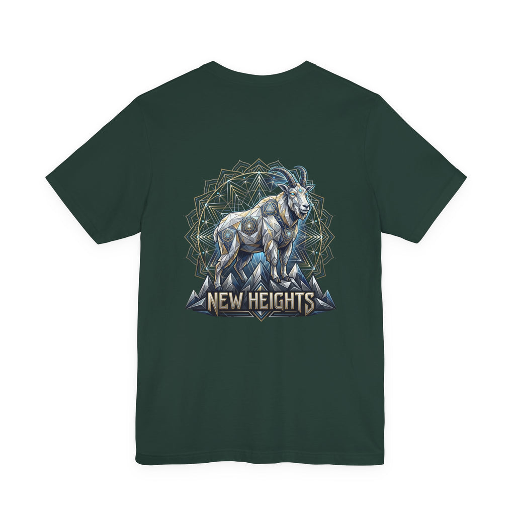 New Heights – Sacred Mountain Goat Tee (Front and Back)