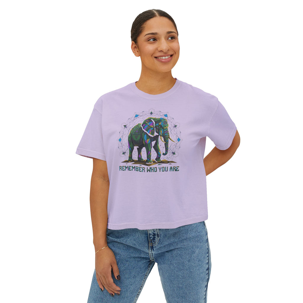 Remember Who You Are – Sacred Elephant Boxy Tee