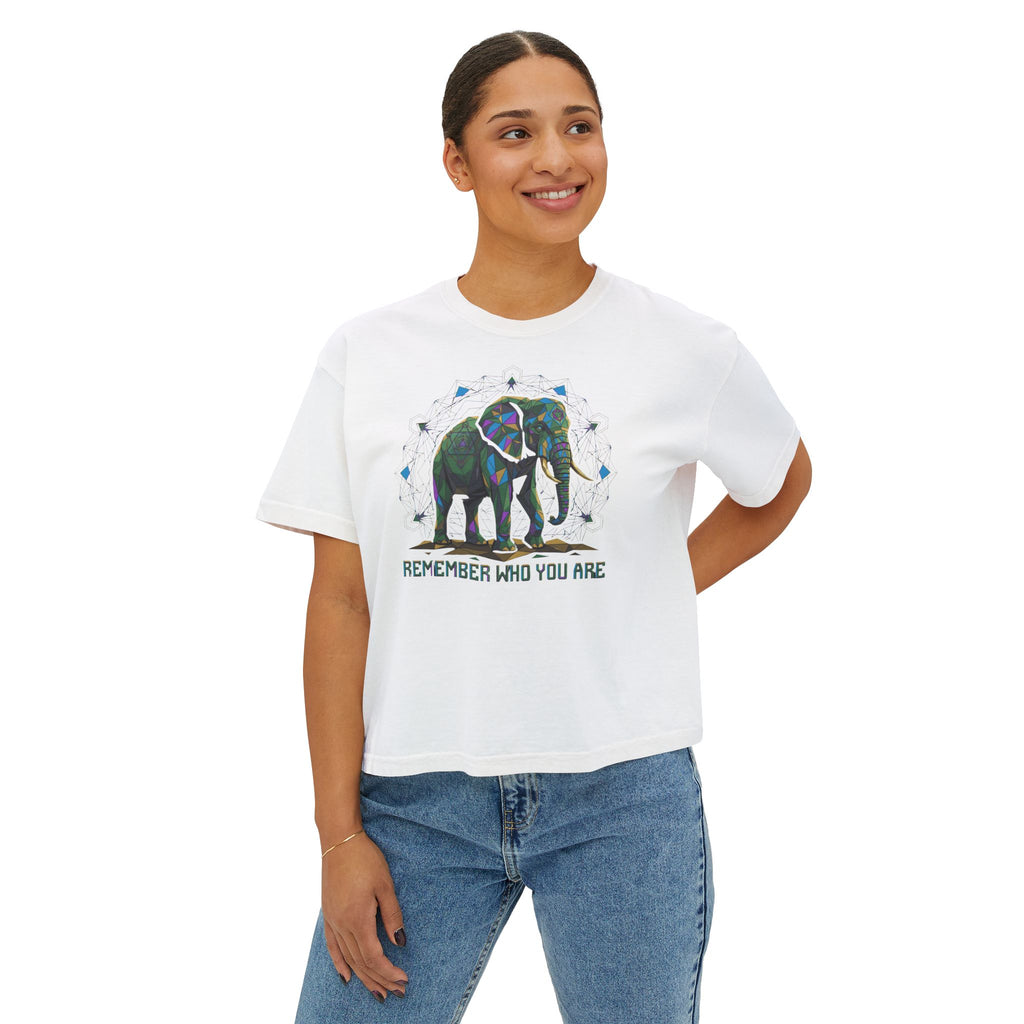 Remember Who You Are – Sacred Elephant Boxy Tee