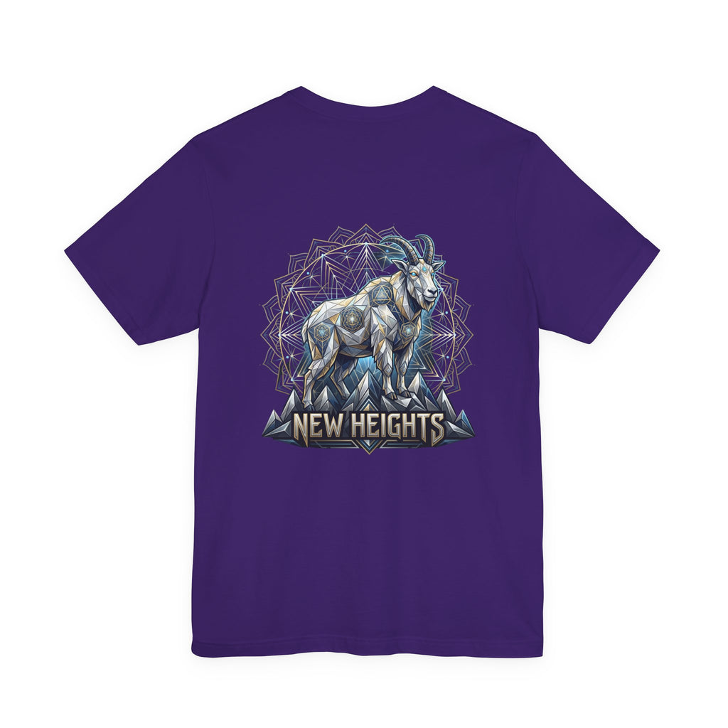 New Heights – Sacred Mountain Goat Tee (Front and Back)