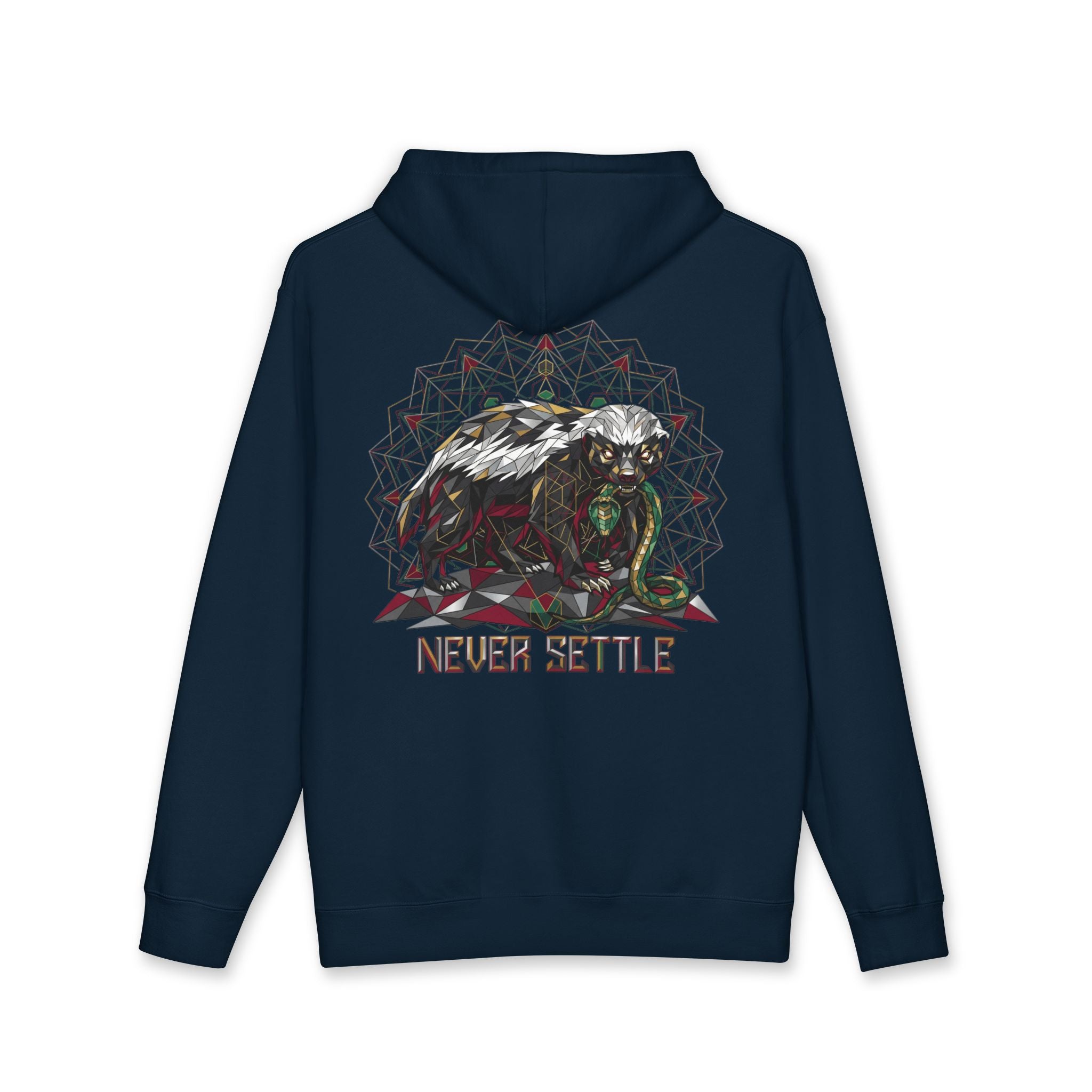 Never Settle – Sacred Honey Badger Hoodie