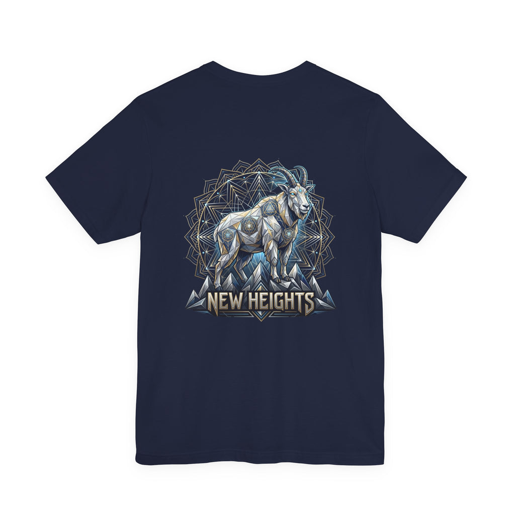 New Heights – Sacred Mountain Goat Tee (Front and Back)
