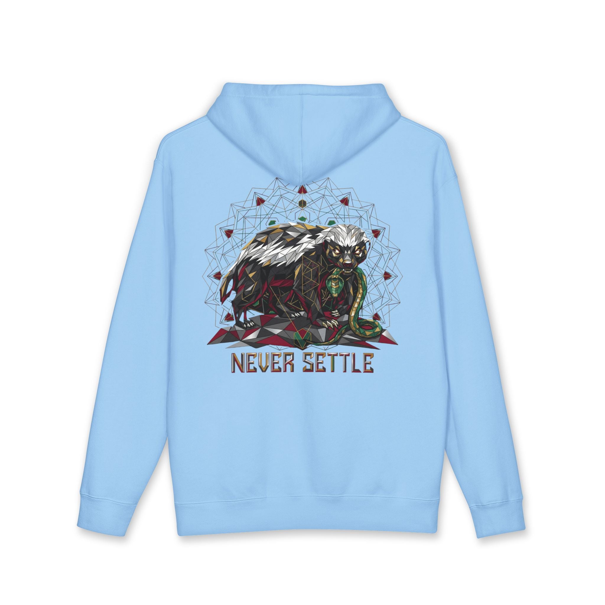 Never Settle – Sacred Honey Badger Hoodie